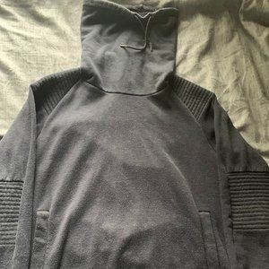 Sweater with Raised, Fold-Over Collar